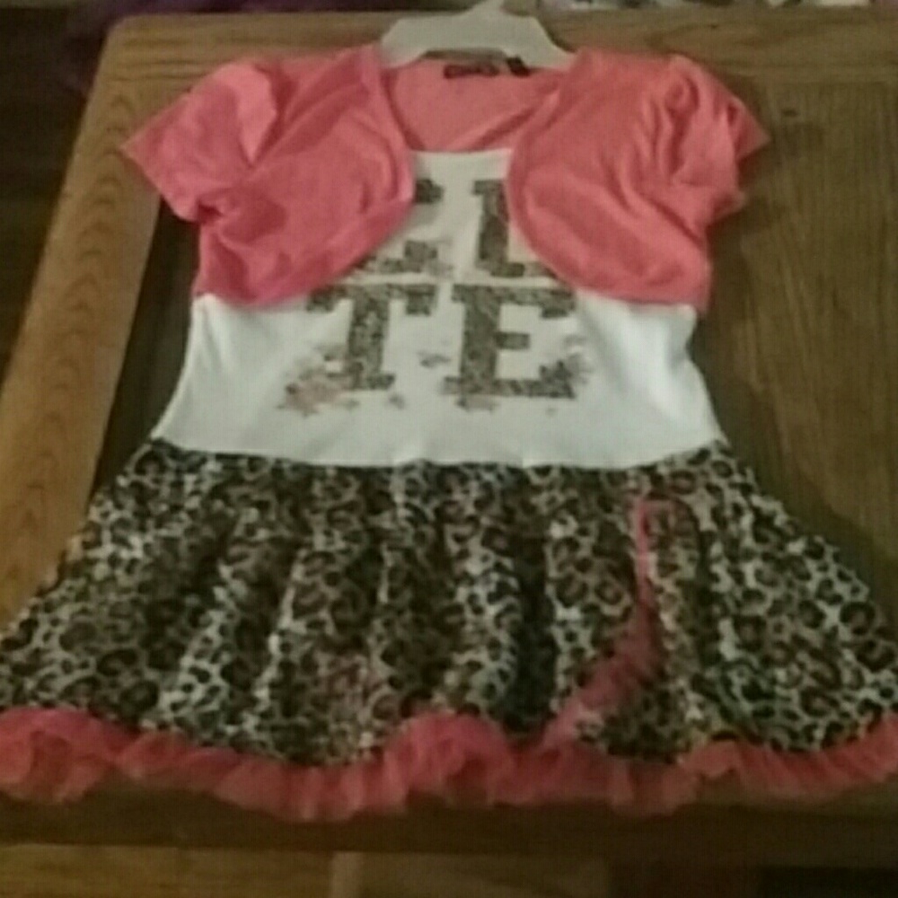 Pink leopard dress